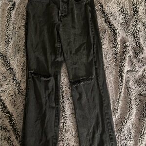 PacSun Black Distressed Flare Jeans